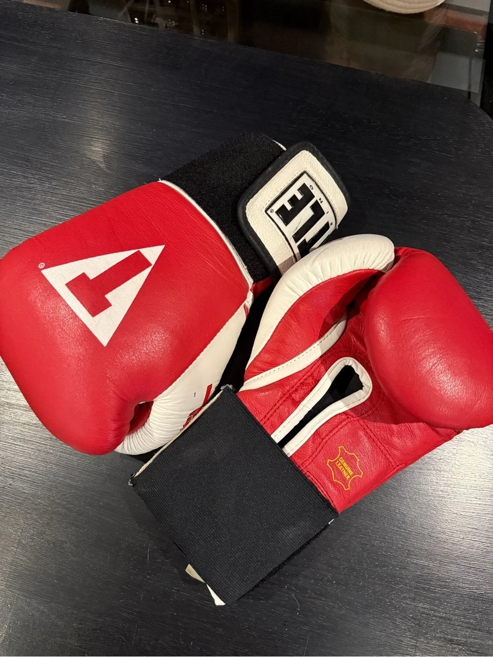 TITLE Boxing Red and White Training Gloves